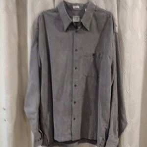 Geoffrey Beene Charcoal Micro Suede Button Down Shirt